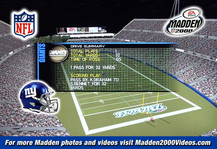 Madden NFL 2000 Giants Roster Photo