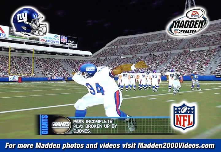 Madden NFL 2000 Giants Roster Photo