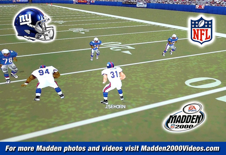 Madden NFL 2000 Giants Roster Photo