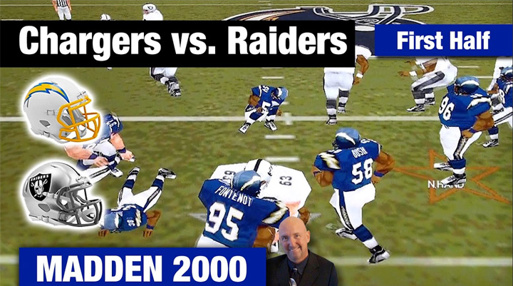 Madden NFL 2000 Oakland Raiders at the San Diego Chargers Video